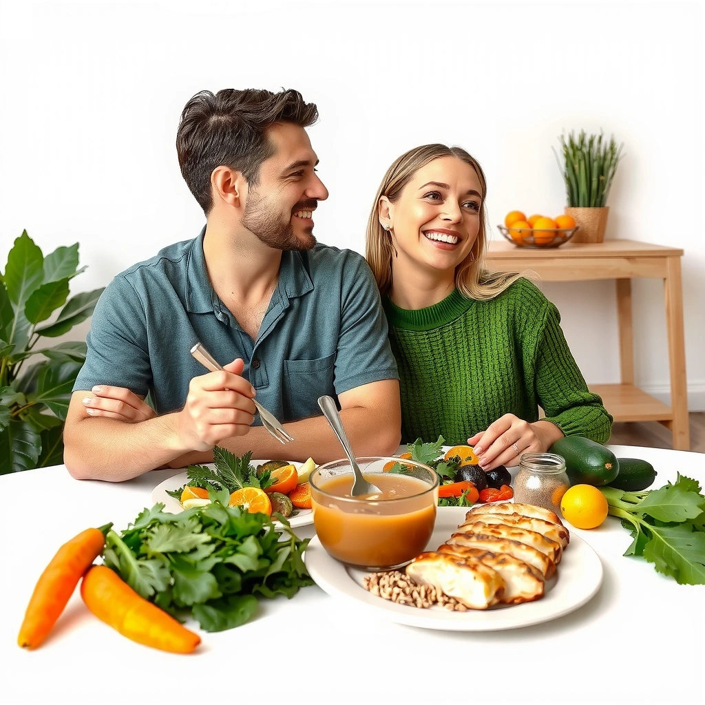 Zadowolona para po zdrowej diecie